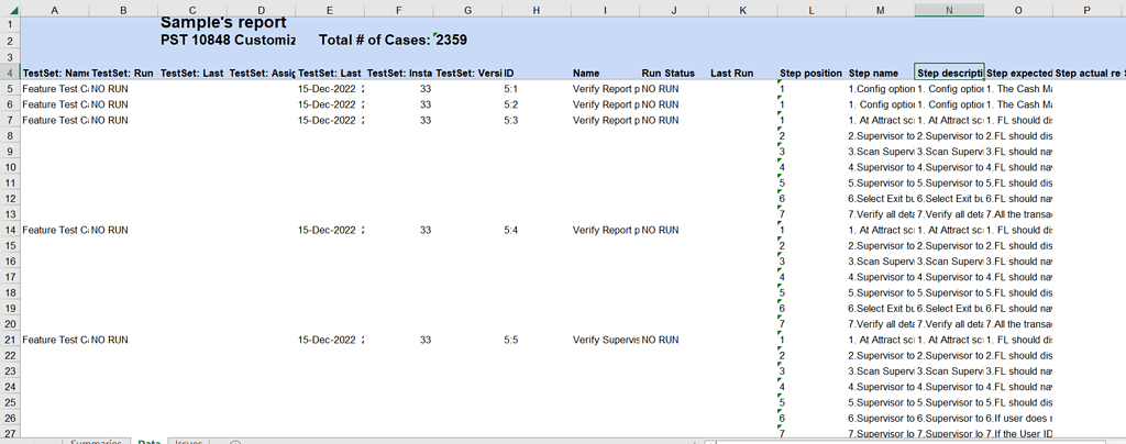Test Alignment Report Format of test cases after report generation were not in proper ...